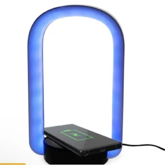 NIB-3-In-1 Color-Changing LED Halo Lamp With Wireless Charger & Headphon… - Picture 4 of 8